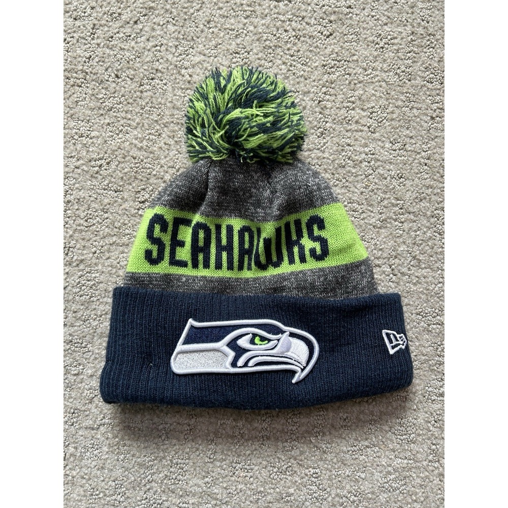 New Era SEATTLE SEAHAWKS Blue/Gray NFL FOOTBALL BEANIE Winter Cap Team Fan Hat